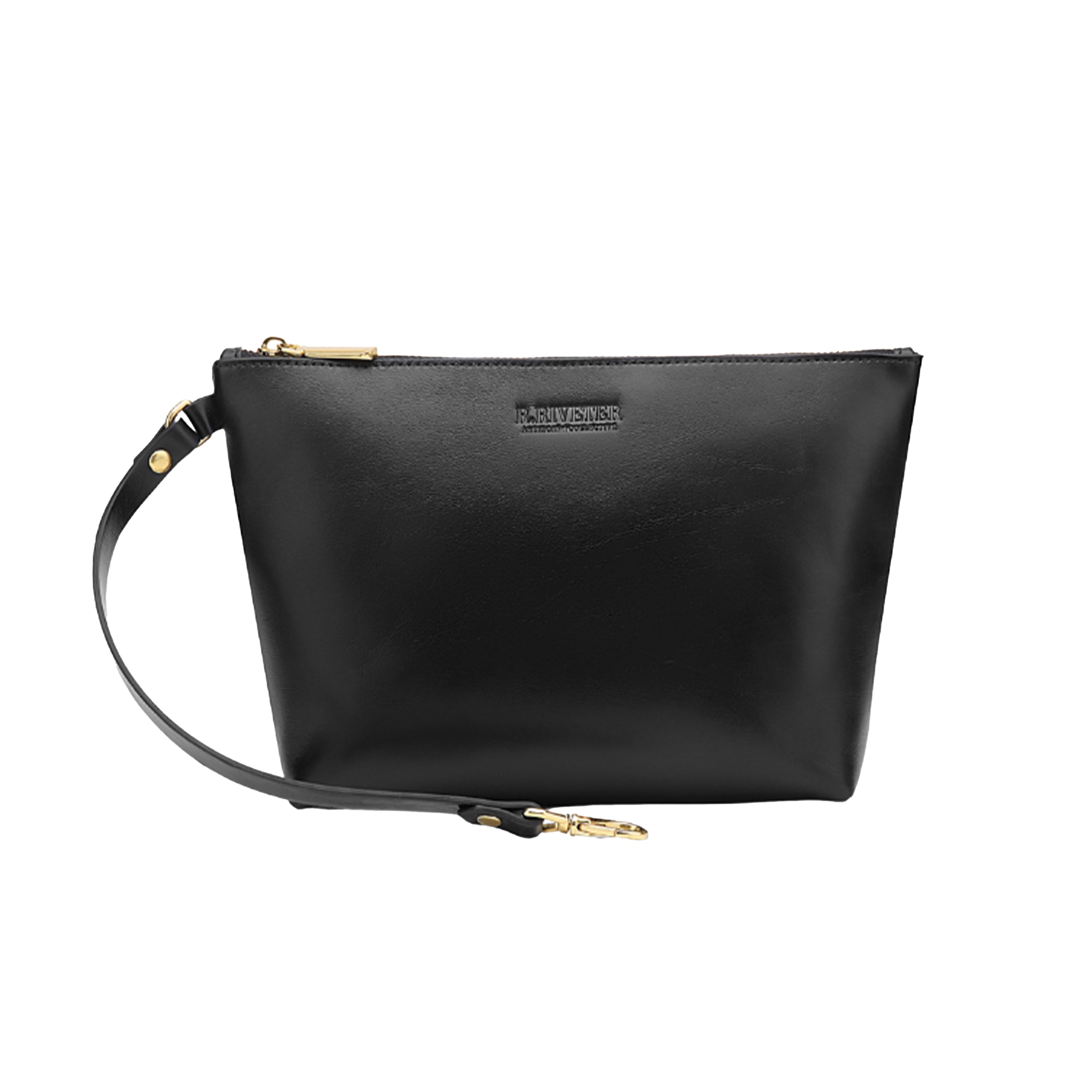 Naomi Zipper Clutch | Matte Black Leather