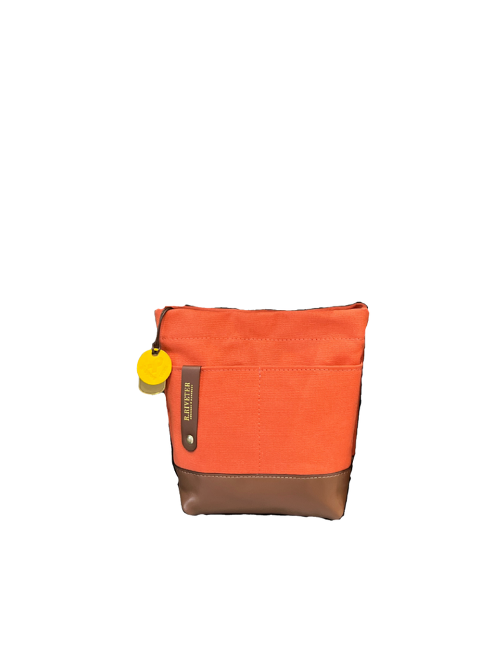 Betsy Bucket Bag | Terracotta Brown Canvas with Brown Leather