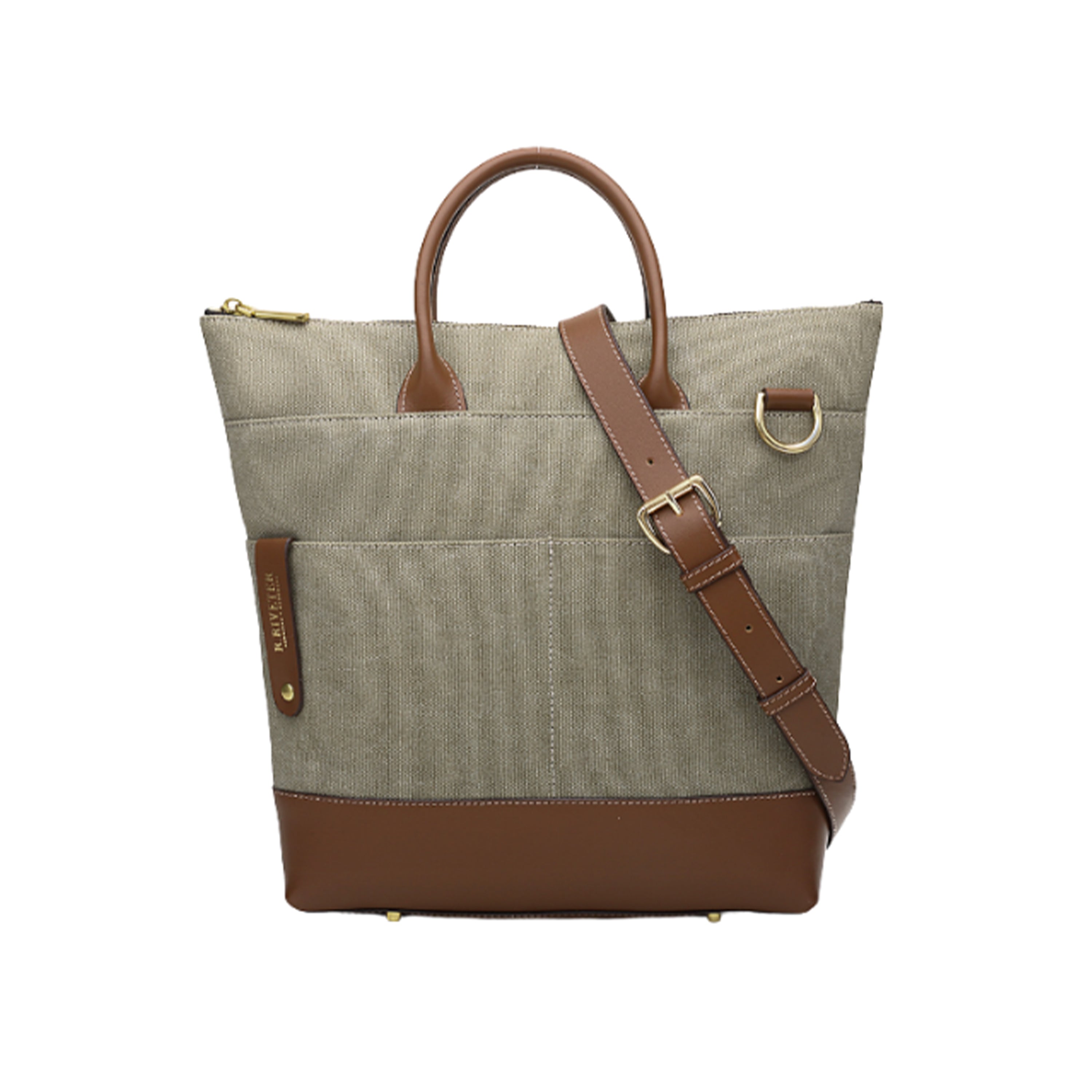 Otto Tote | Fatigue Washed Canvas + Brown Leather – R. Riveter