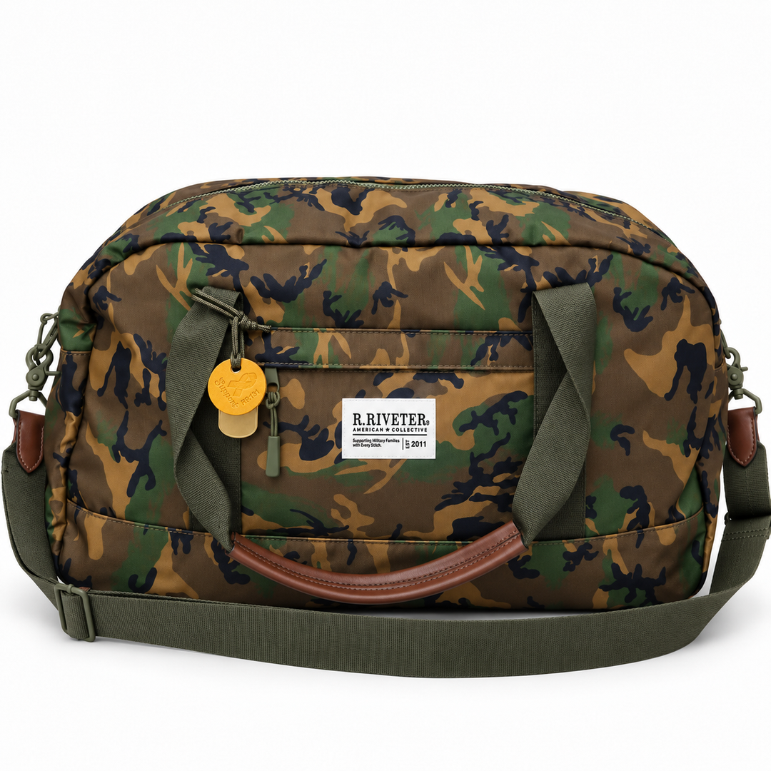 Nellie Duffle Bag| Field Woodland Camo Rugged Nylon