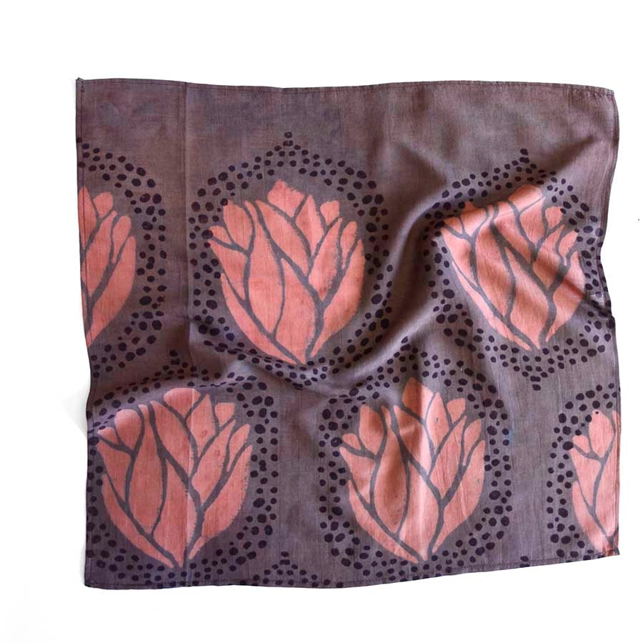Scarf | Plum Purple Heart Cotton Silk Bandana Square