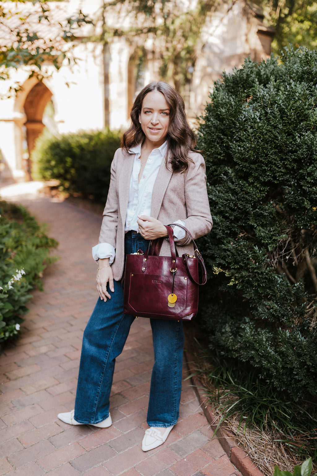 Marcy Satchel | Cherry Leather