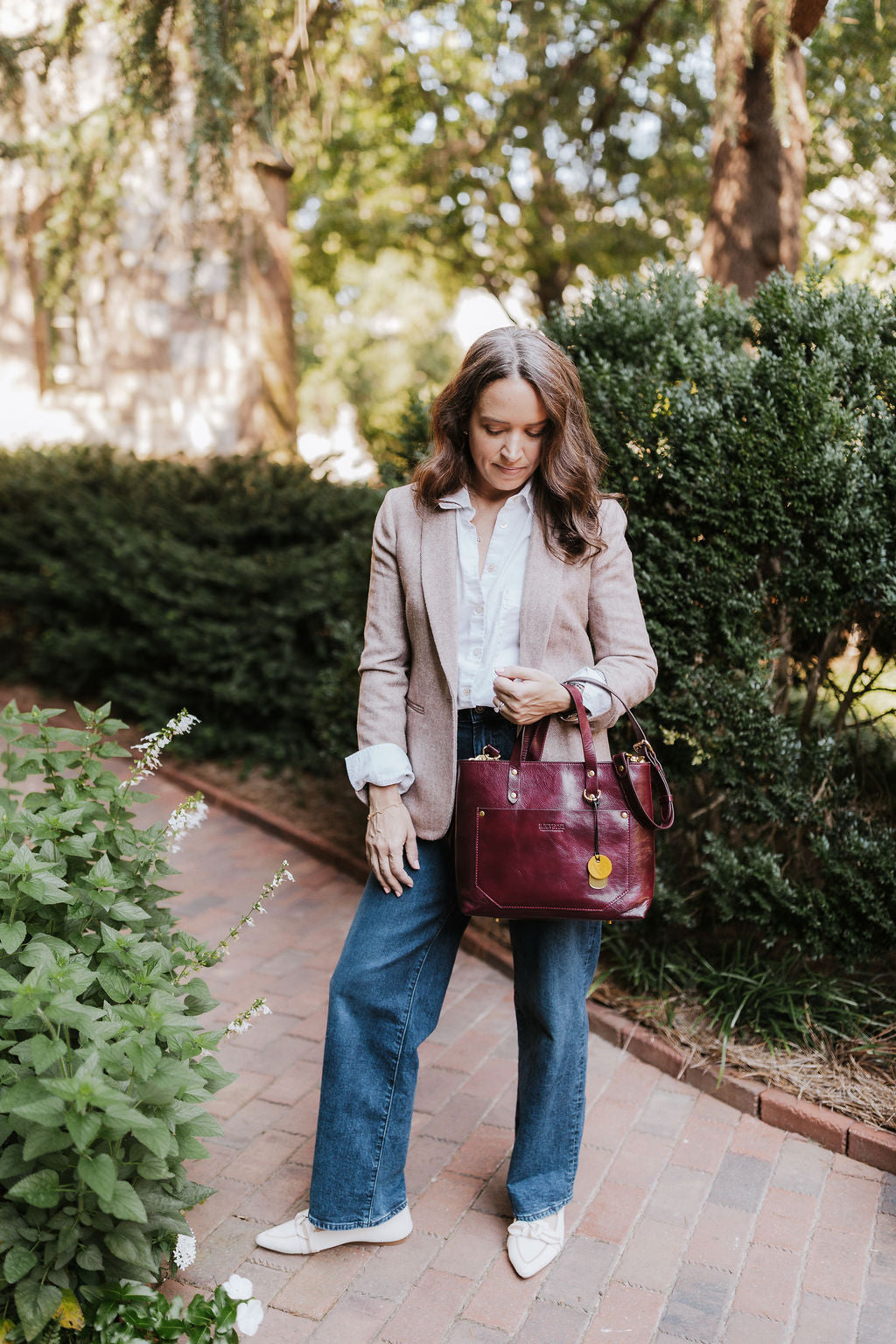 Marcy Satchel | Cherry Leather