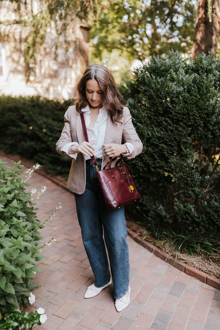 Marcy Satchel | Cherry Leather