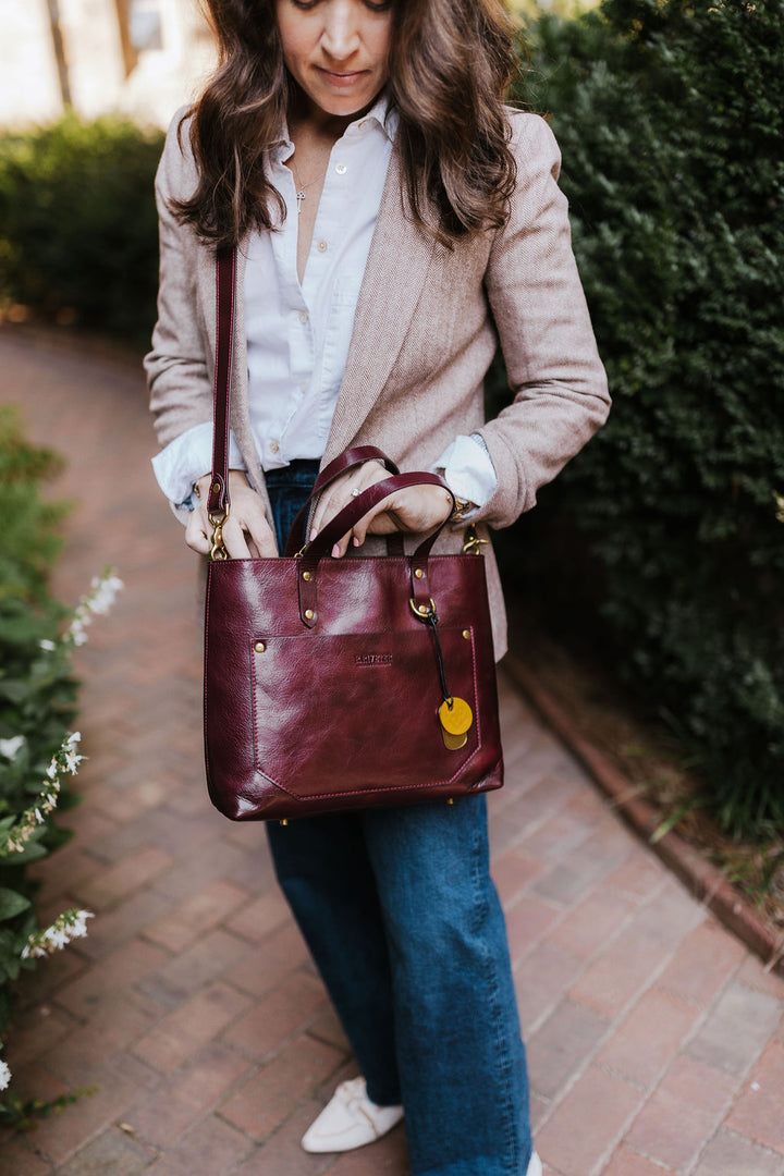 Marcy Satchel | Cherry Leather