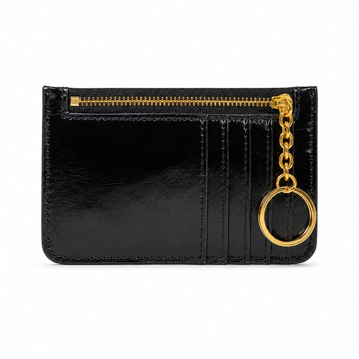 Victoria ID Card Case | Patent Black Leather Wallet