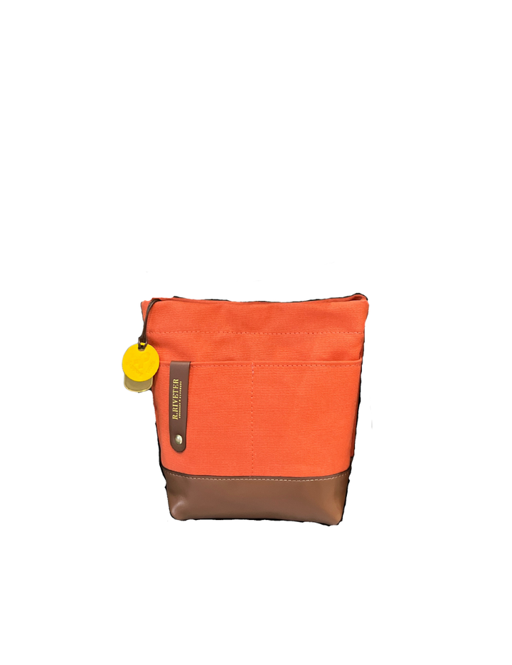 Betsy Bucket Bag | Terracotta Brown Canvas with Brown Leather