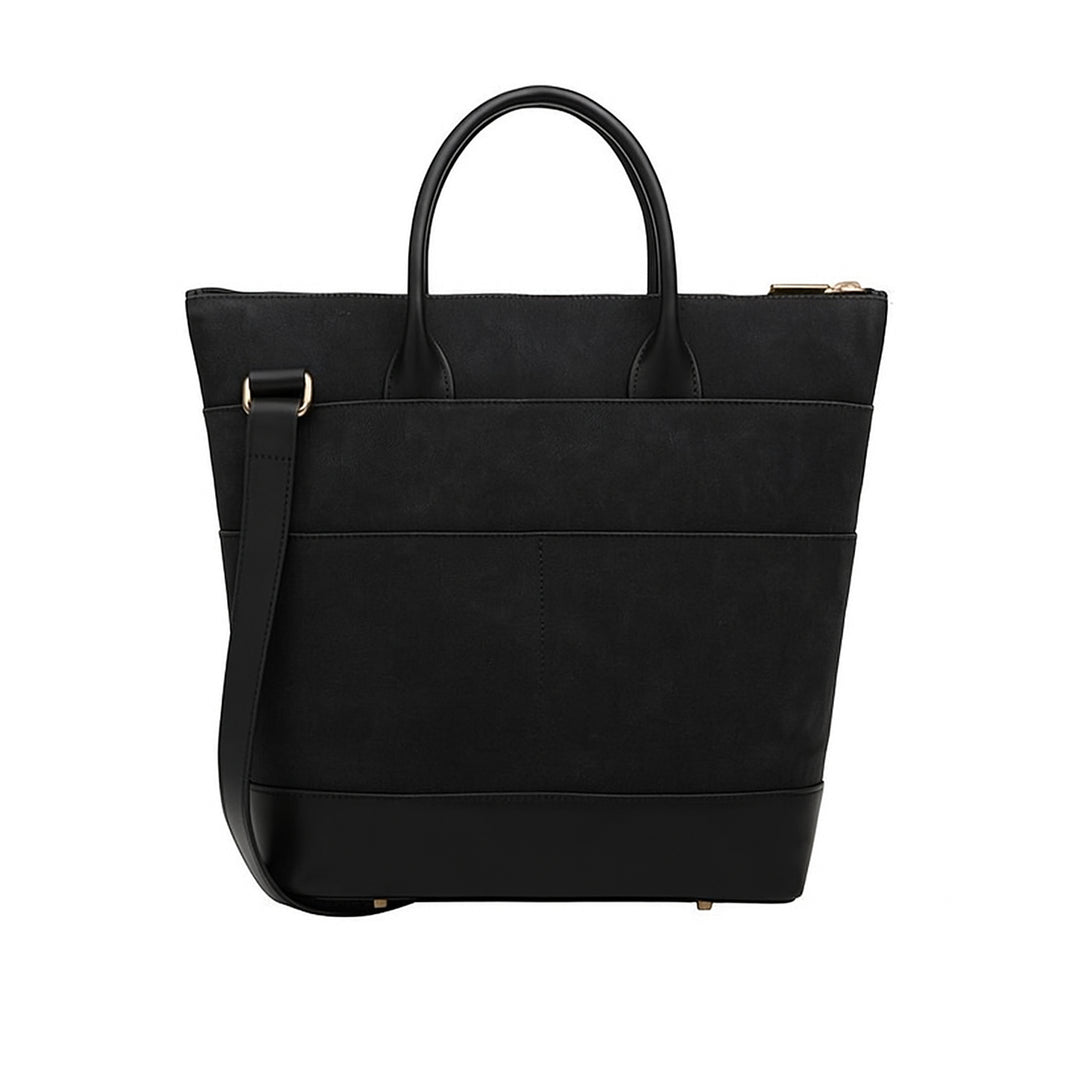 Otto Tote | Black Washed Canvas + Black Leather
