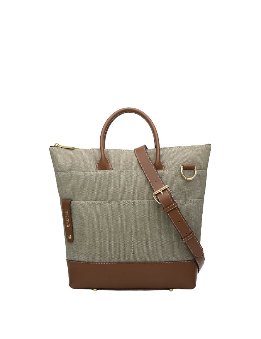 Otto Tote | Fatigue Washed Canvas + Brown Leather