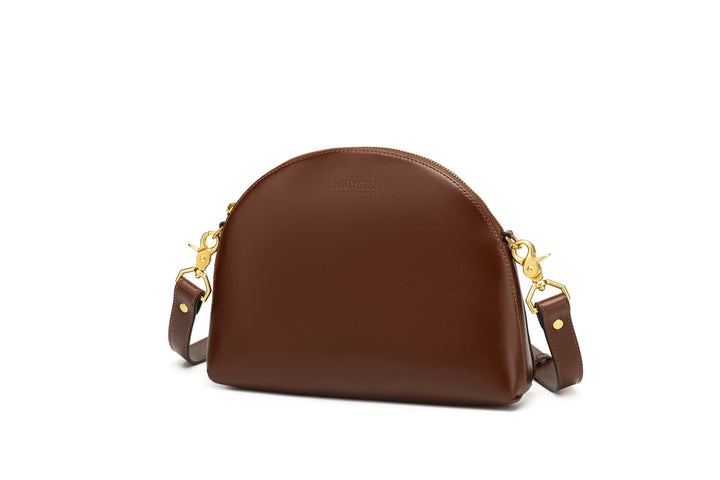 Hopper Crossbody Bag | Chocolate Brown Leather