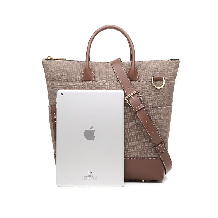 Otto Tote | Chocolate Washed Canvas + Brown Leather