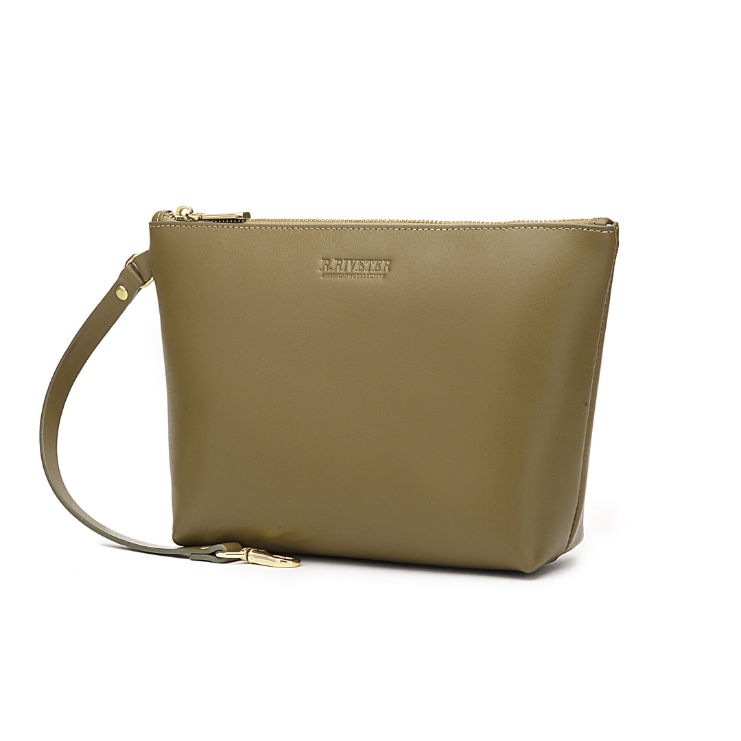 Naomi Zipper Clutch | Fatigue Leather