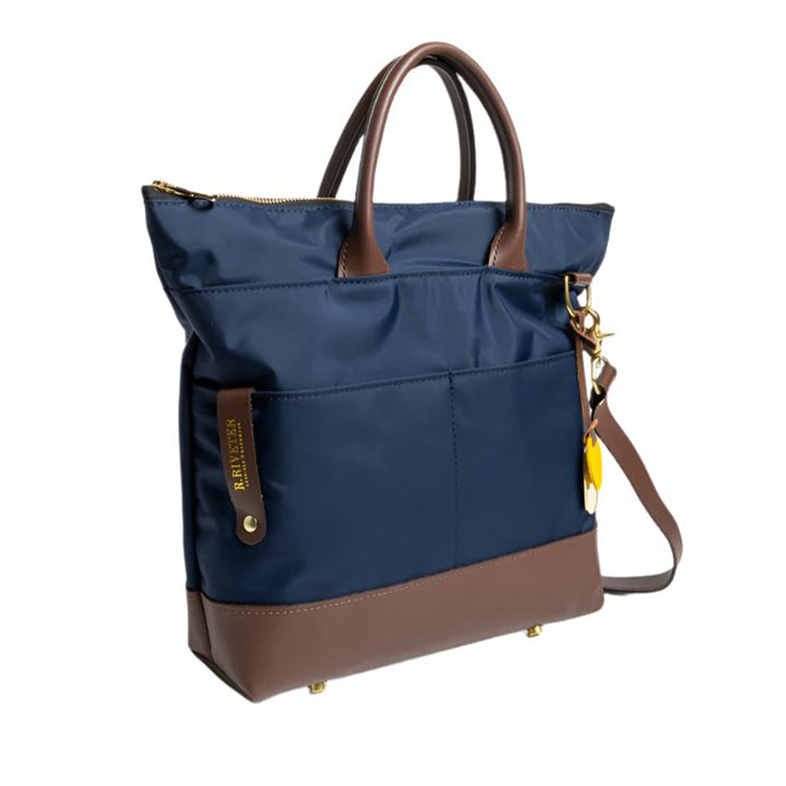 Otto | Navy Nylon + Brown Leather
