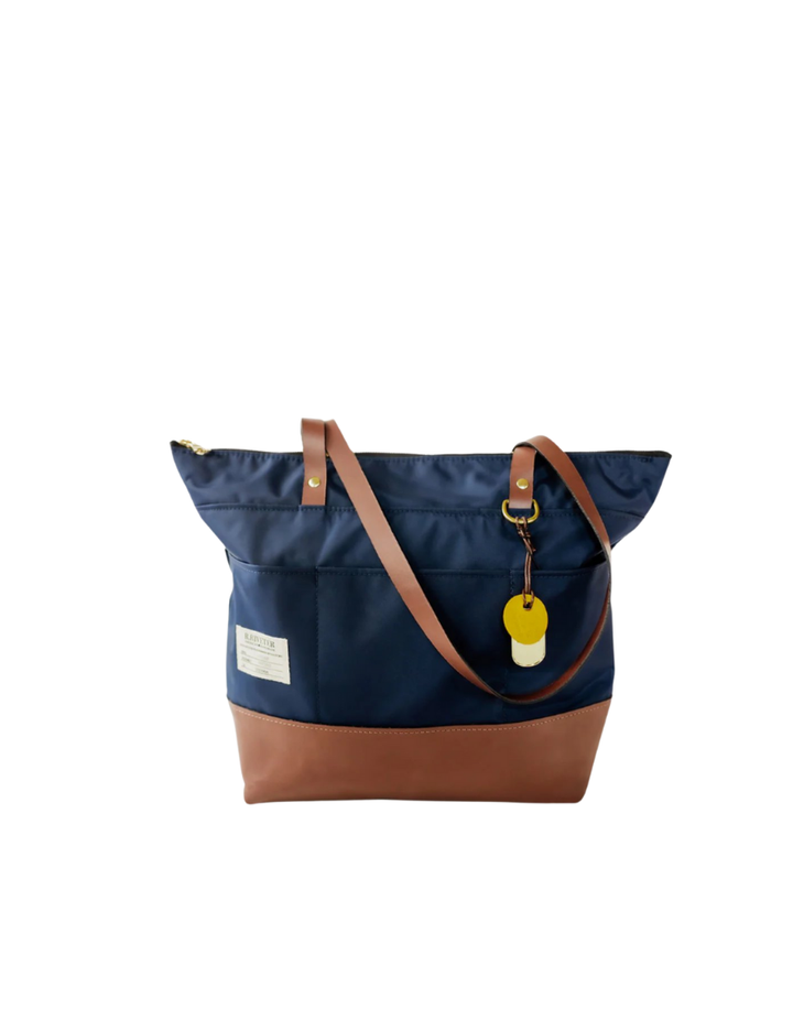 Harriet | Navy Nylon + Brown Leather