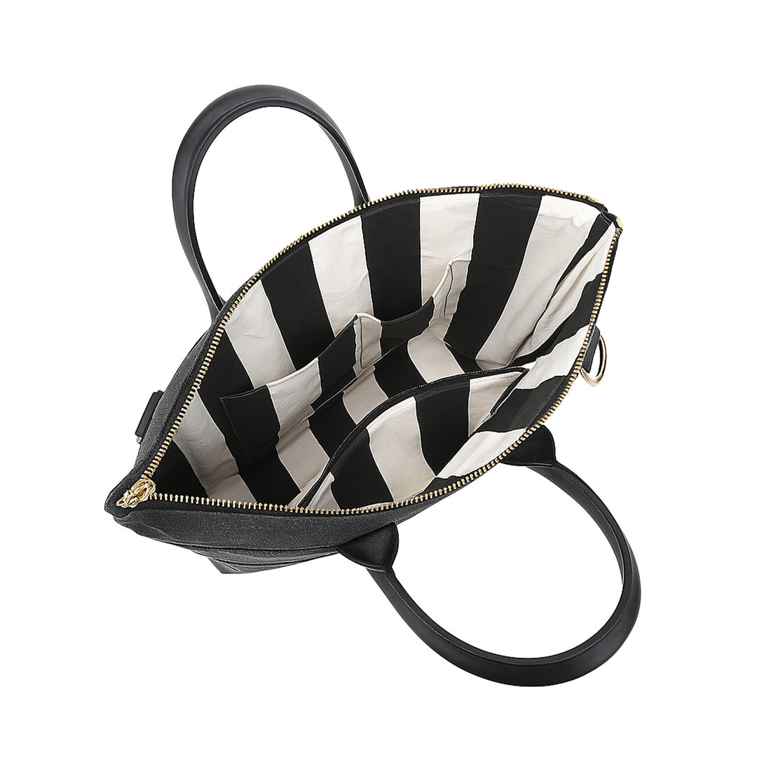 Otto Tote | Black Washed Canvas + Black Leather