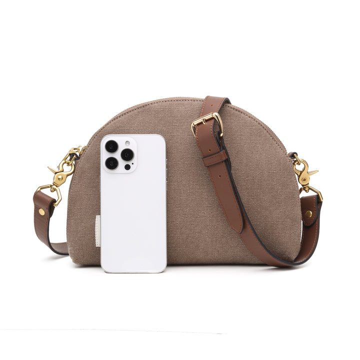 Hopper Crossbody | Chocolate Washed Canvas + Brown