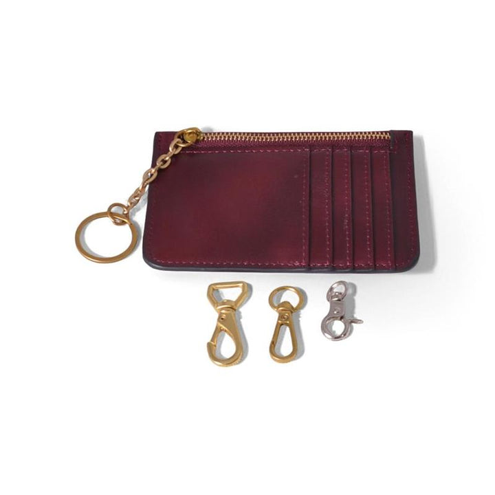 Victoria ID Card Case | Cherry Leather Wallet