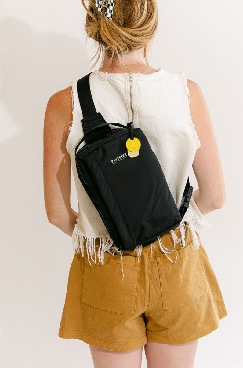Mae | Black Nylon + Black Webbing