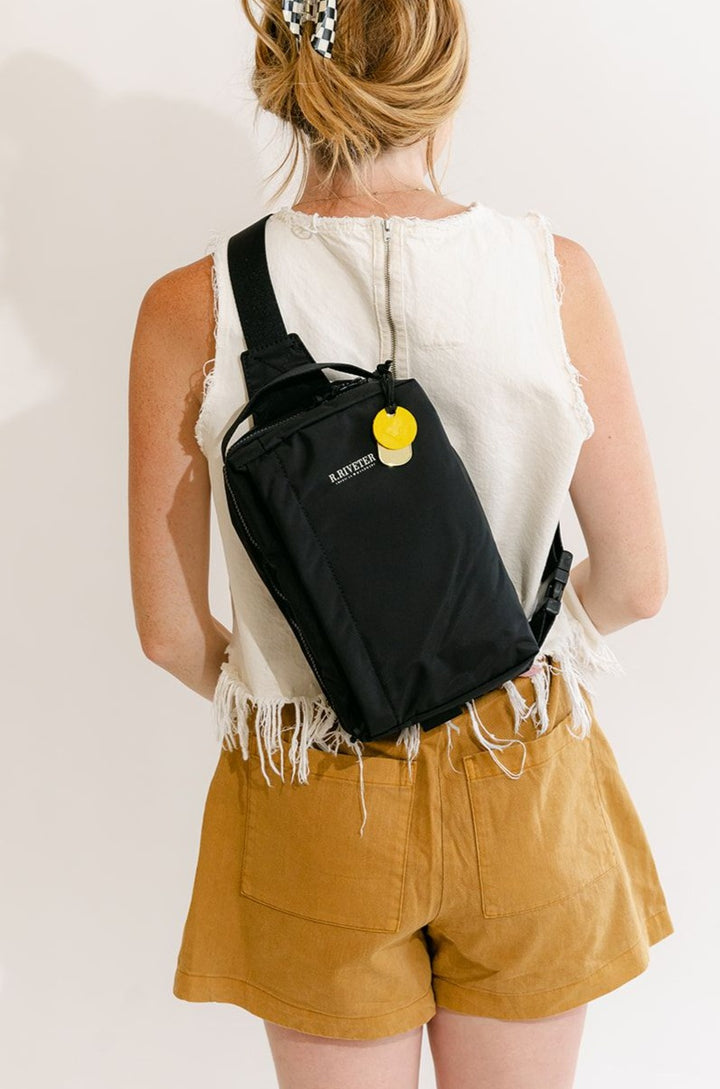Mae | Black Nylon + Black Webbing