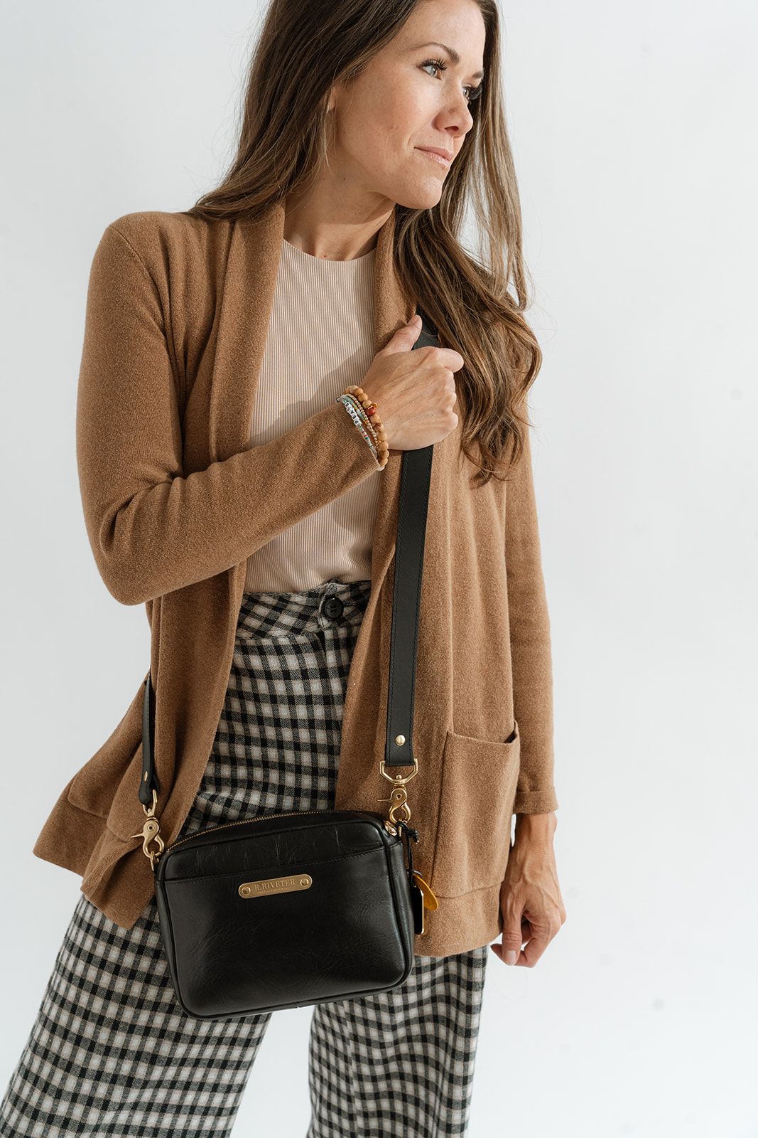 Jane Premium Black Leather Handbag R. Riveter