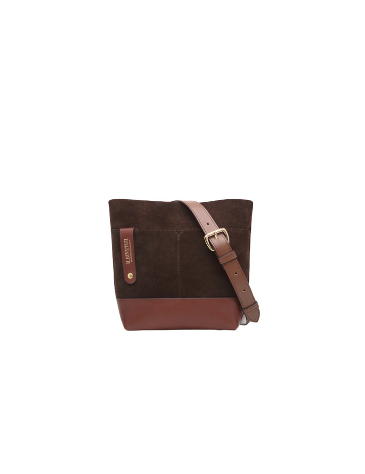 Betsy Bucket Bag | Coffee Suede + Brown