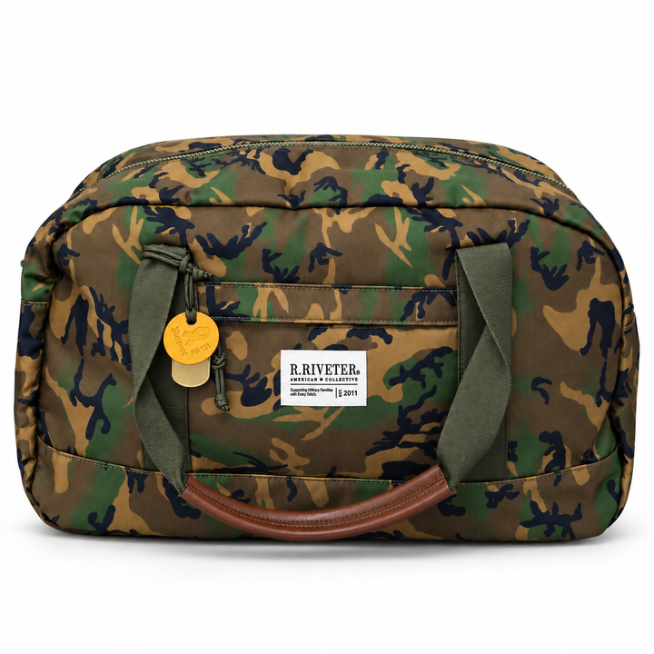 Nellie Duffle Bag| Field Woodland Camo Rugged Nylon