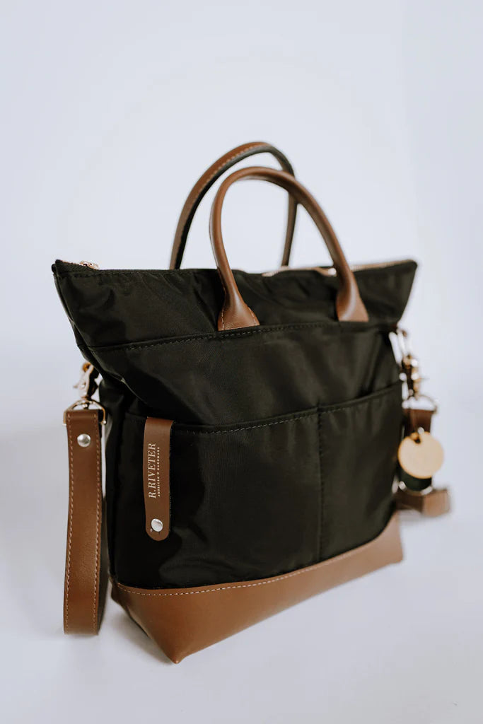 Otto | Black Nylon + Brown Leather