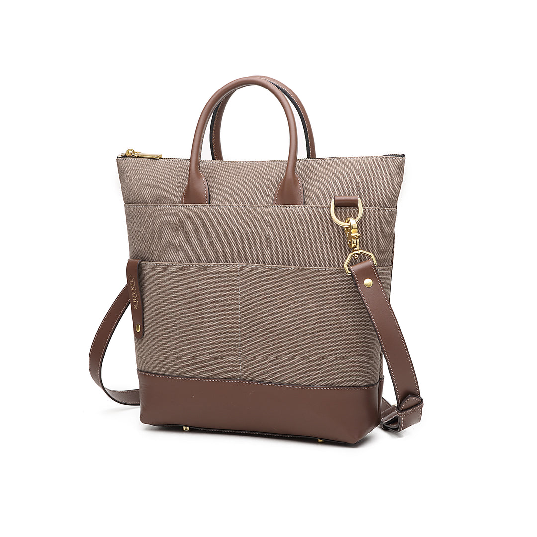 Otto Tote | Chocolate Washed Canvas + Brown Leather