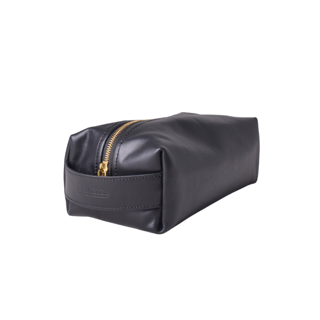 Mens Dopp Kit | Black Leather