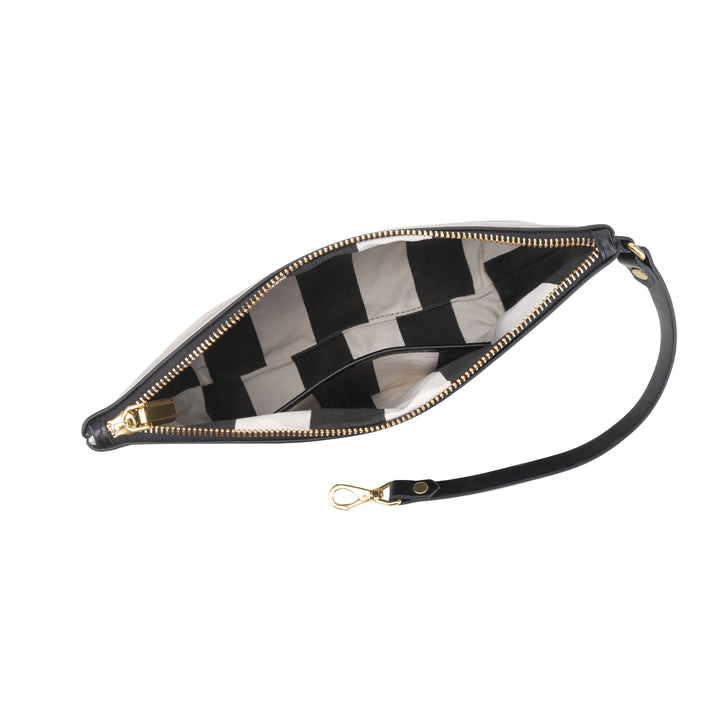 Naomi Zipper Clutch | Matte Black Leather