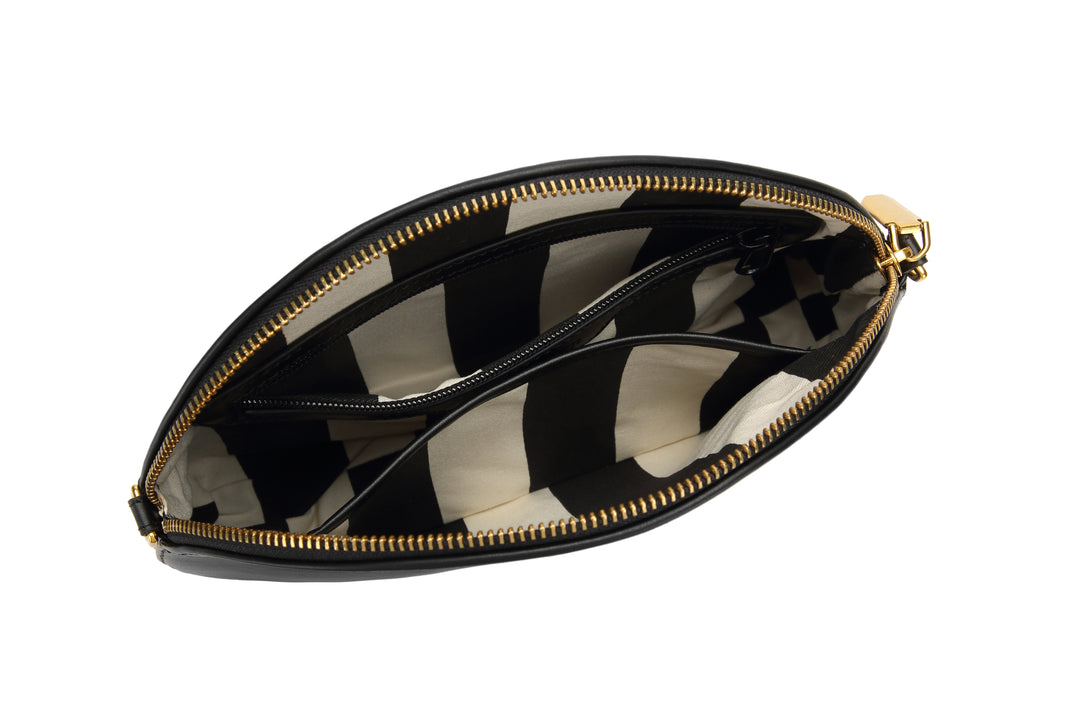 Hopper Crossbody Bag | Matte Black Leather