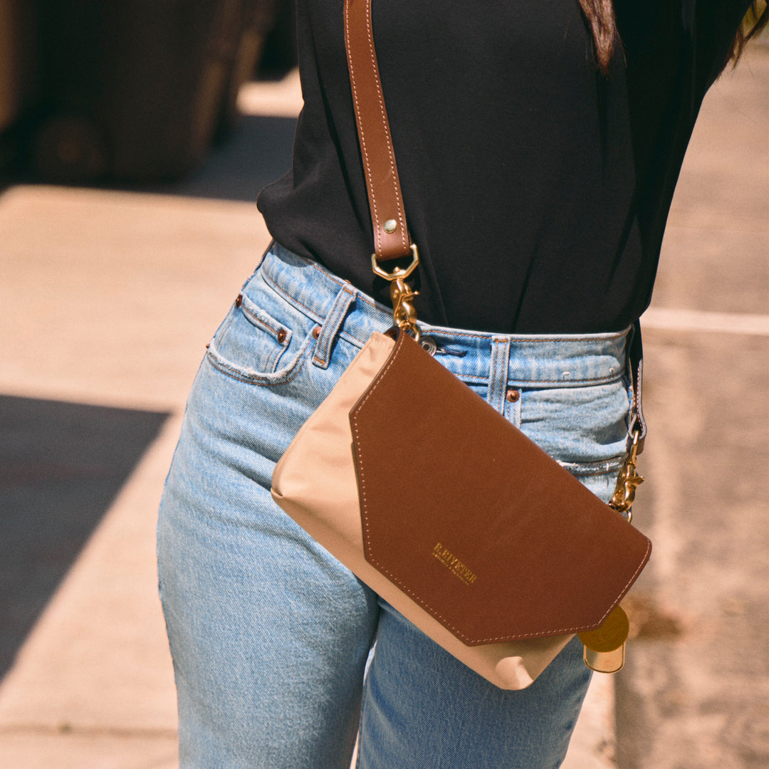 Patton | Khaki Nylon + Brown Leather