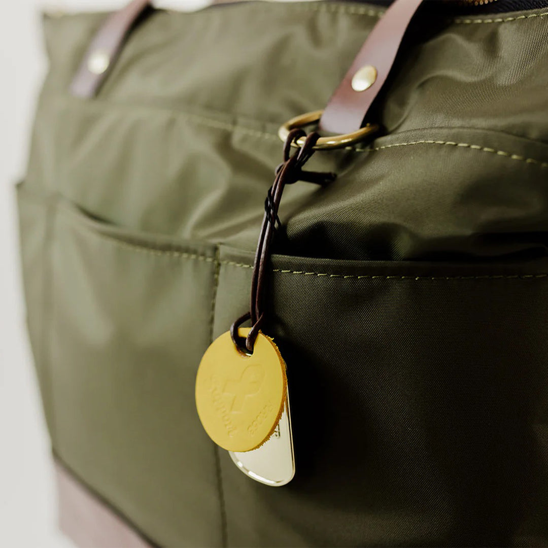 Harriet Tote Bag | Fatigue Nylon + Brown Leather