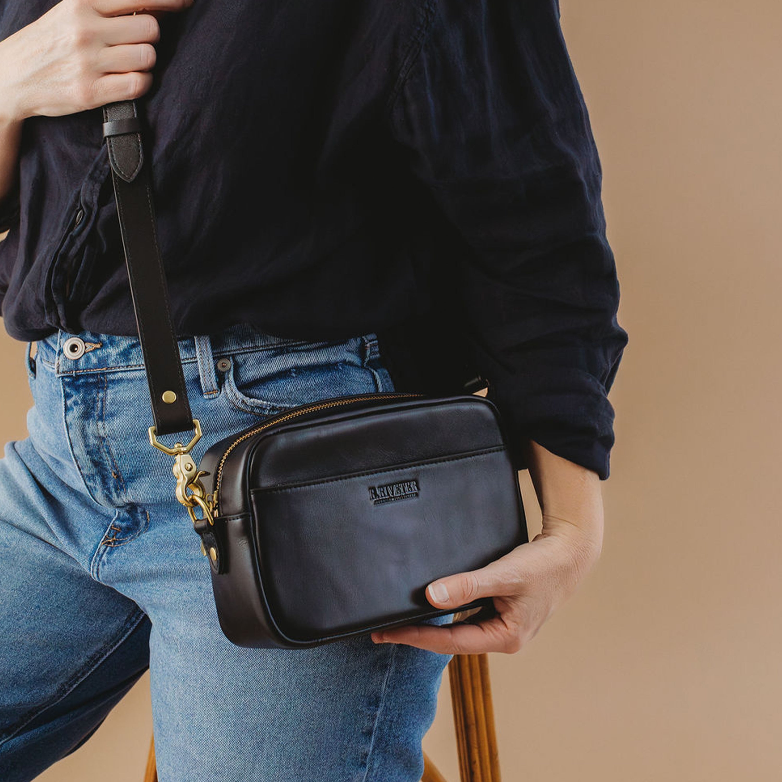 Jane Crossbody Bag | Black Leather – R. Riveter