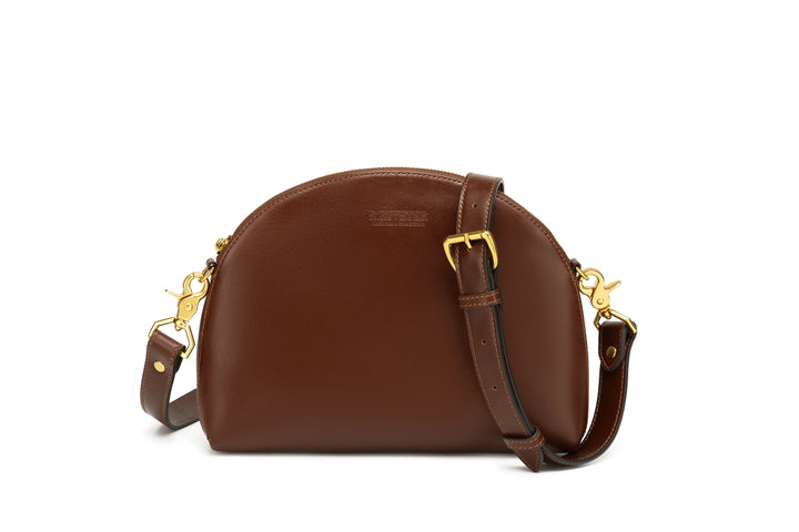 Hopper Crossbody Bag | Signature Brown Leather