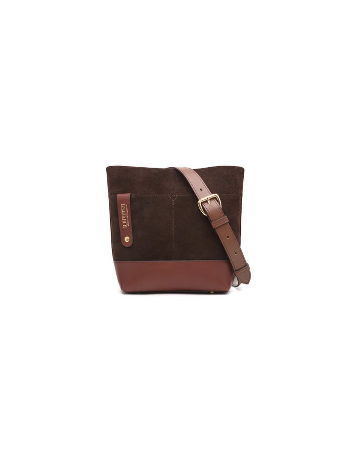 Betsy Bucket Bag | Coffee Suede + Brown