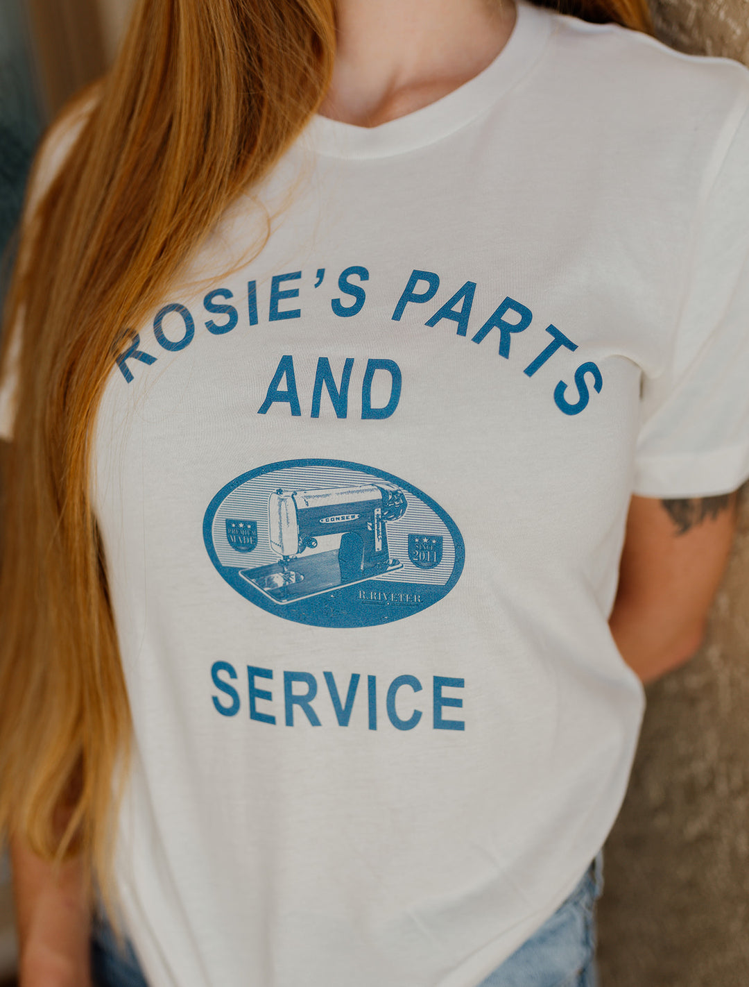 T Shirt | Vintage Natural Rosie's Crew Neck