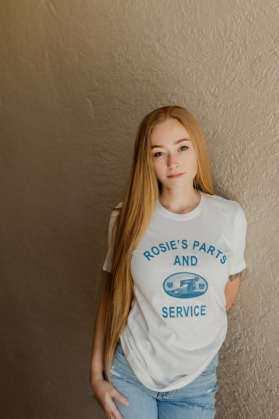 T Shirt | Vintage Natural Rosie's Crew Neck