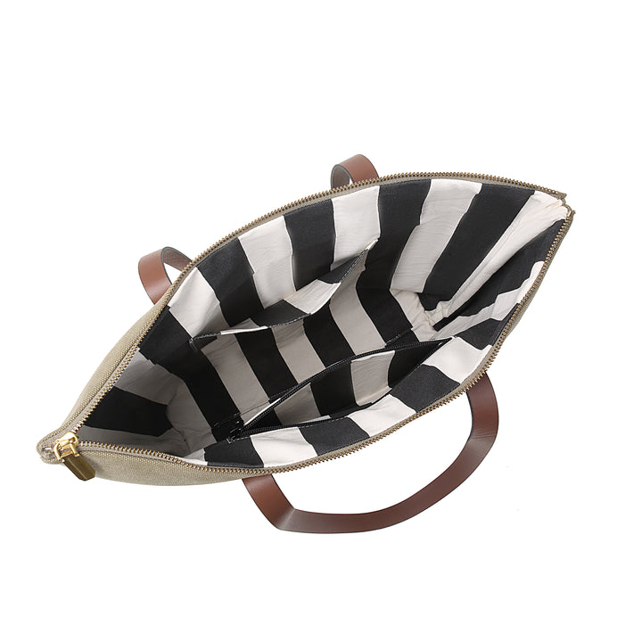 Harriet Tote Bag | Fatigue Washed Canvas + Brown Leather