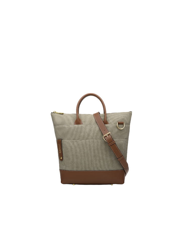 Otto Tote | Fatigue Washed Canvas + Brown Leather