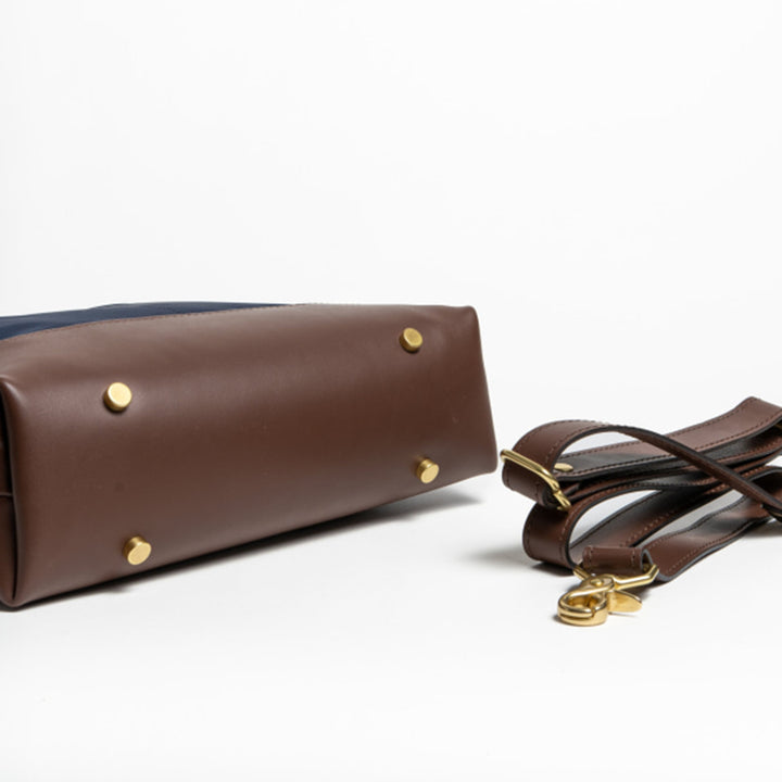 Otto | Navy Nylon + Brown Leather