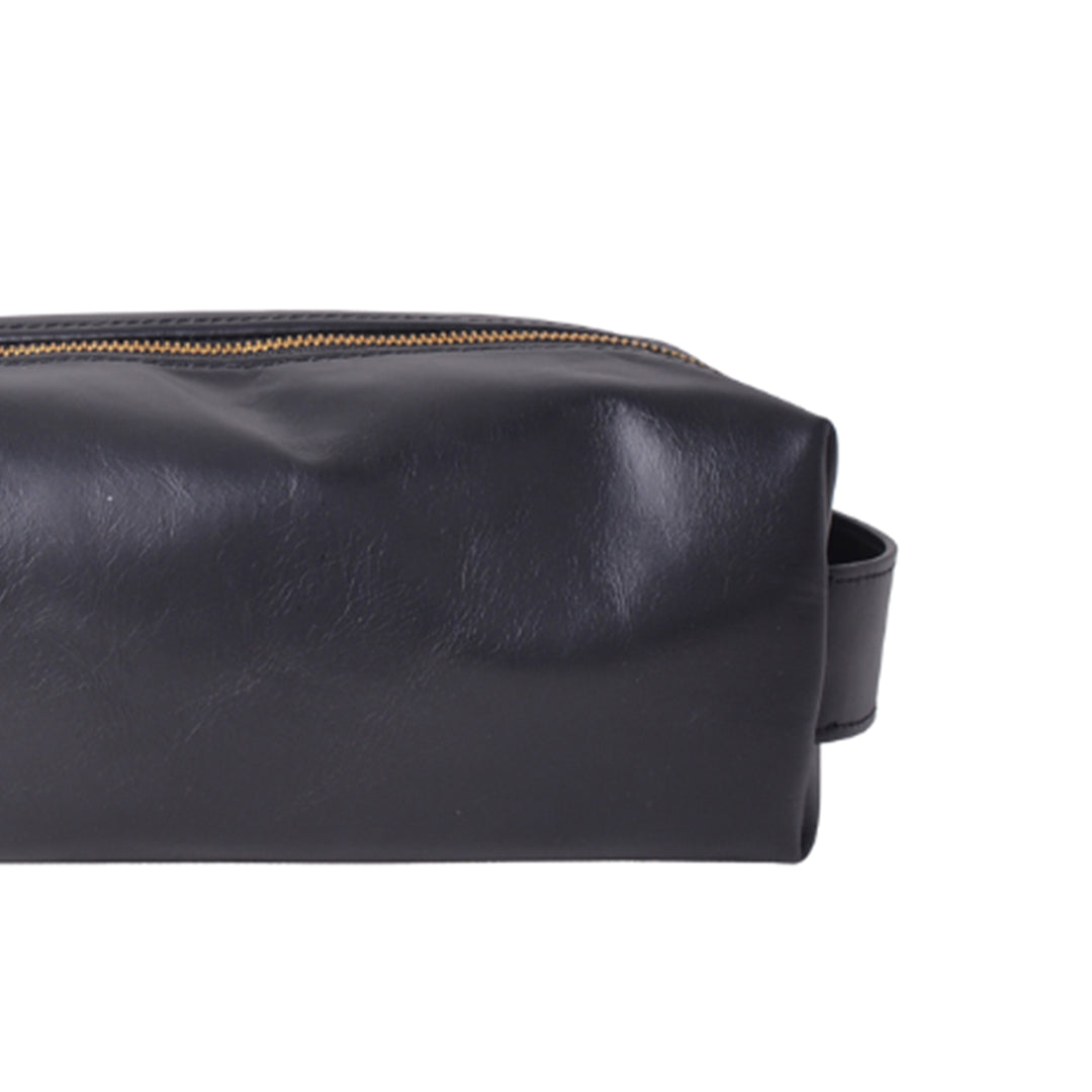 Mens Dopp Kit | Black Leather