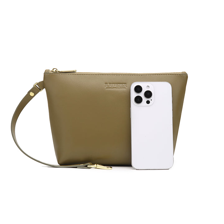 Naomi Zipper Clutch | Fatigue Leather