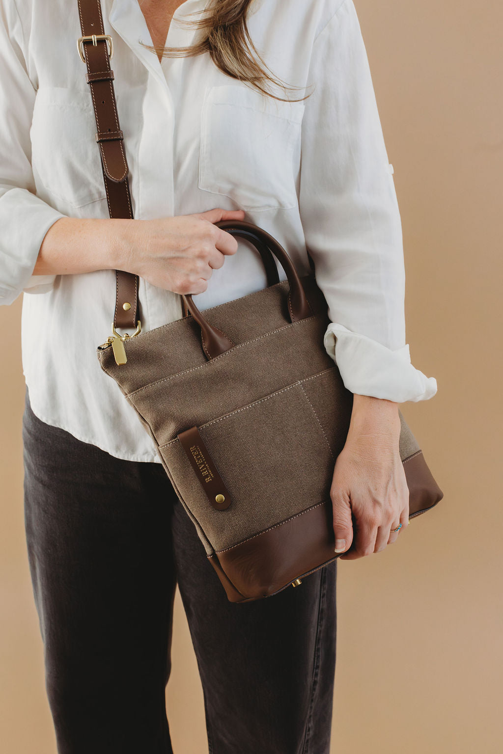 Otto Tote | Chocolate Washed Canvas + Brown Leather