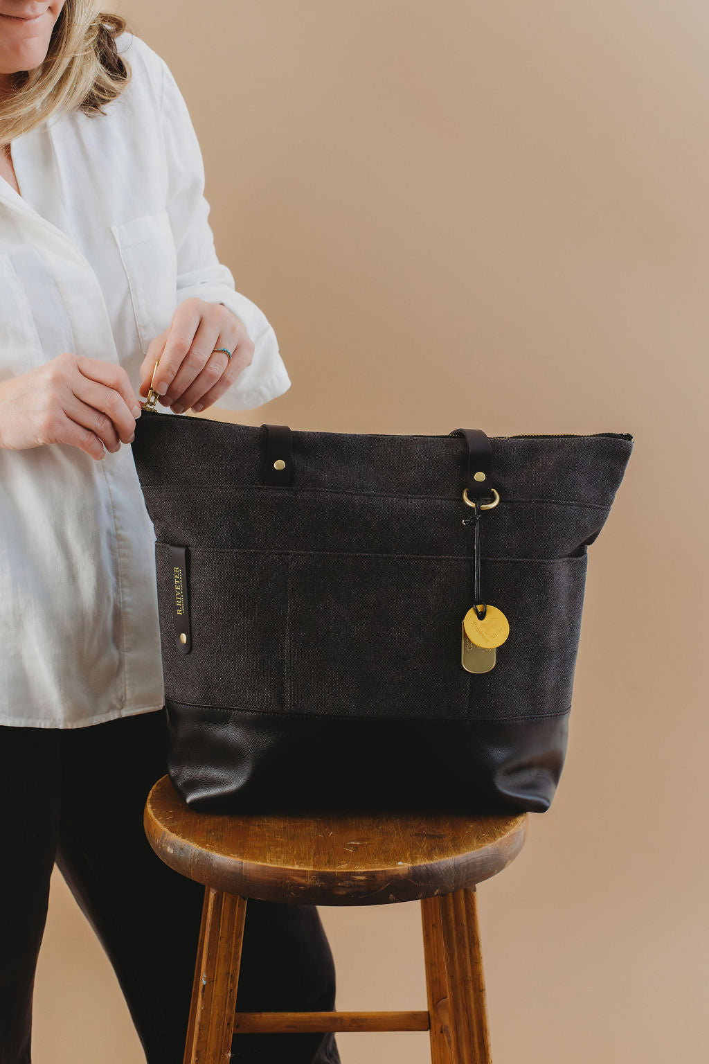 Harriet | Black Washed Canvas + Black