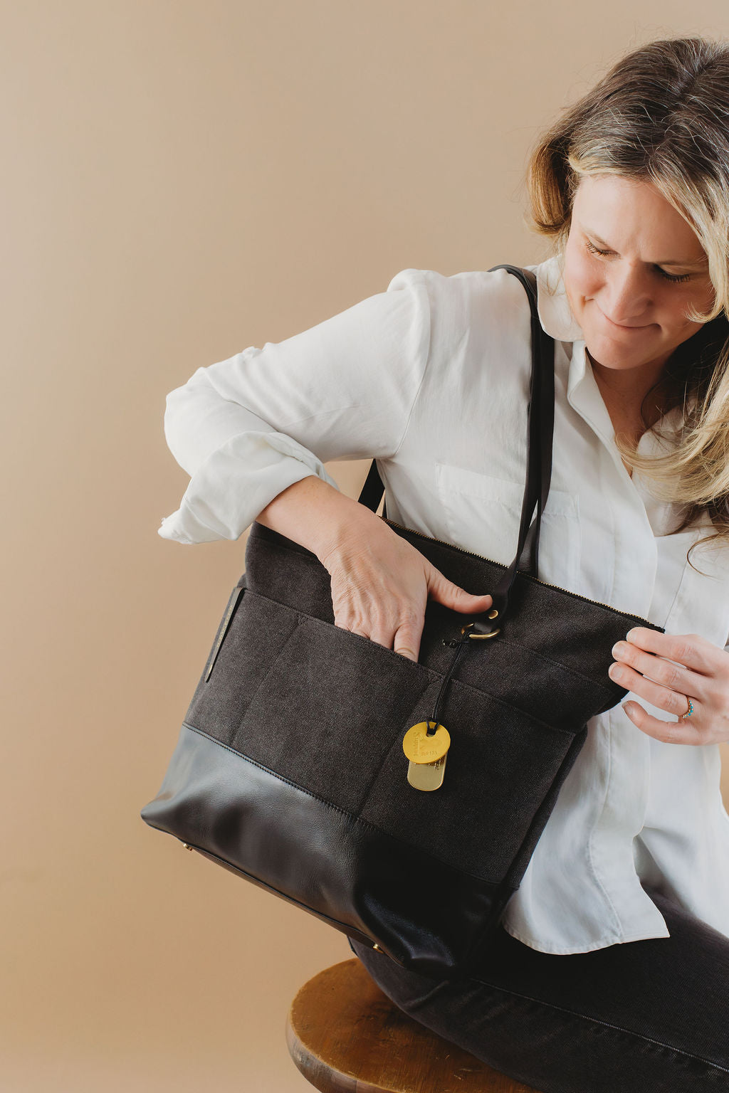Harriet | Black Washed Canvas + Black
