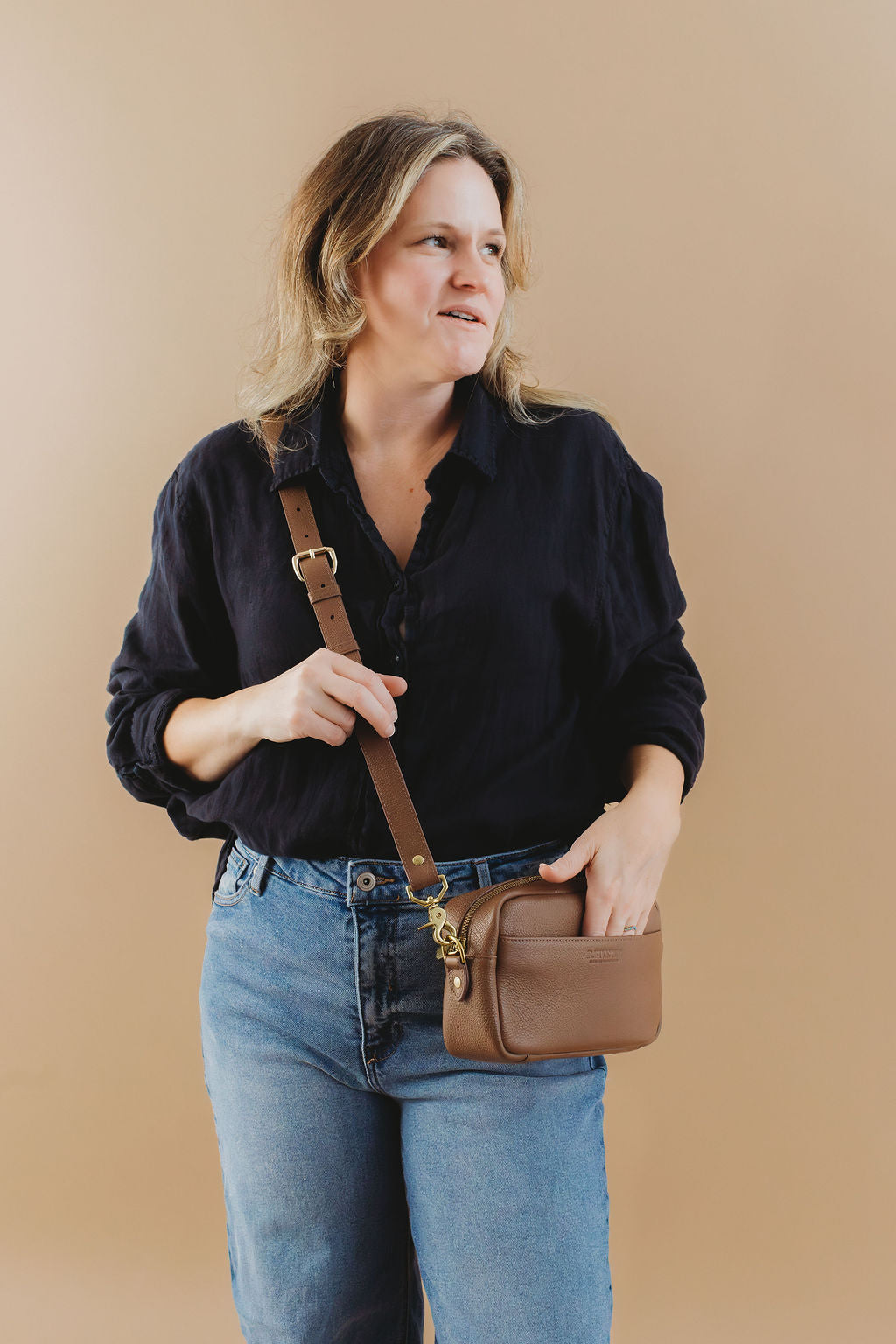 Jane Crossbody Bag | Brown Leather