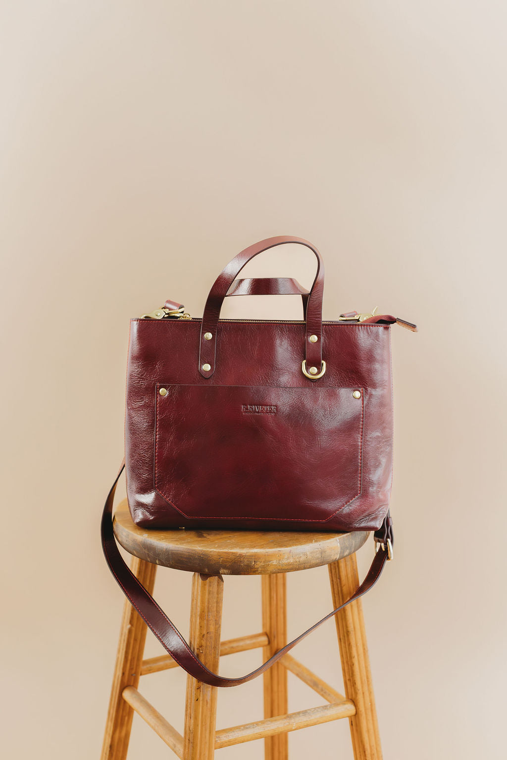 Marcy Satchel | Cherry Leather