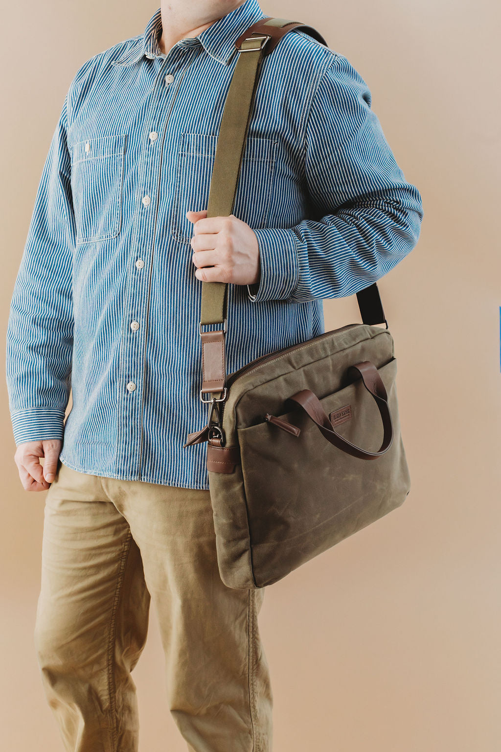 Normandy Men's Briefcase | Fatigue Washed Canvas