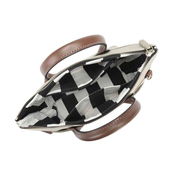 Dot | Small Tote | Khaki Nylon + Brown Leather